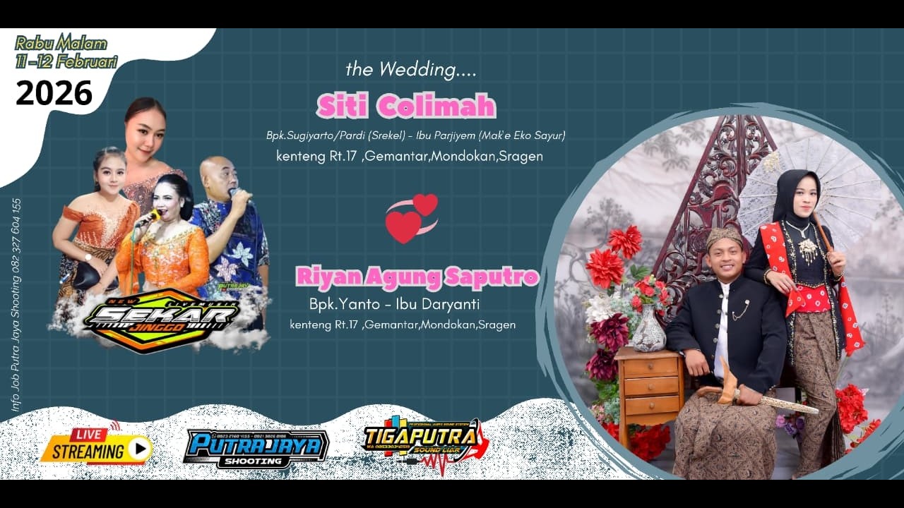 🟣 LIVE NEW SEKAR JINGGO || WEDDING SITI 💞 RIYAN ||PUTRA JAYA SHOOTING