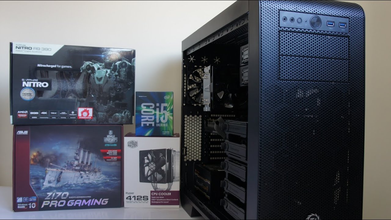 INTEL i5 6600K Gaming PC Build, benchmark, overclock, GTA V game play