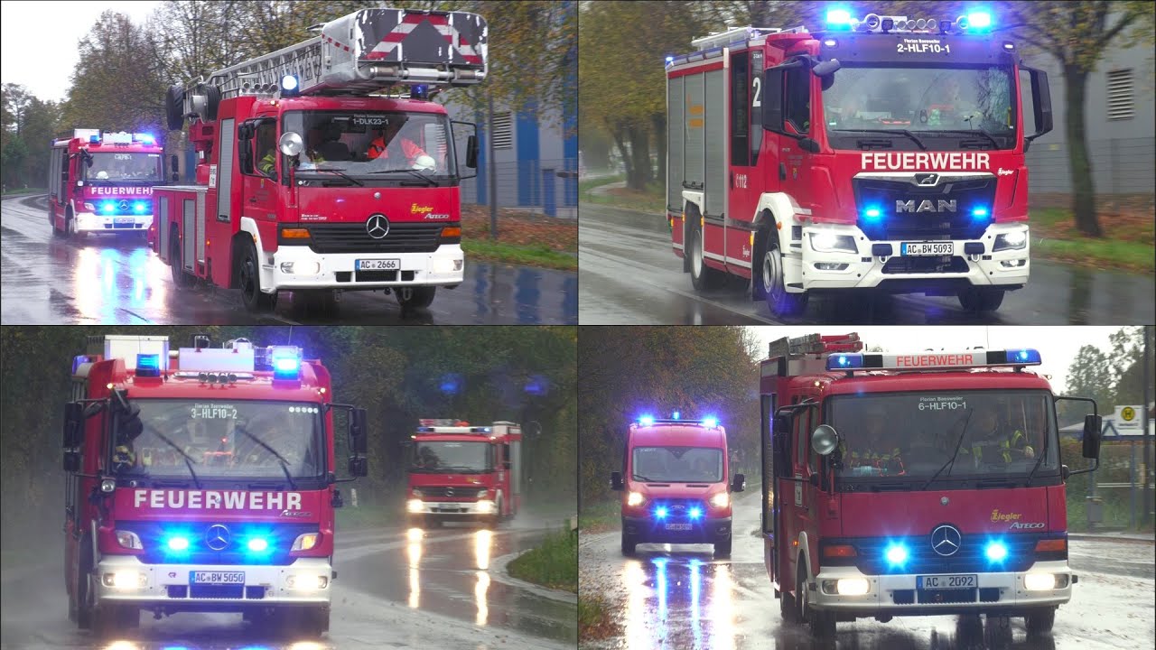 𝗧𝗜𝗘𝗙𝗚𝗔𝗥𝗔𝗚𝗘𝗡𝗕𝗥𝗔𝗡𝗗 𝗠𝗜𝗧 𝗠𝗔𝗡𝗩 | Einsatzfahrten Freiwillige Feuerwehr Baesweiler zur Gesamtwehr&uuml;bung 2025