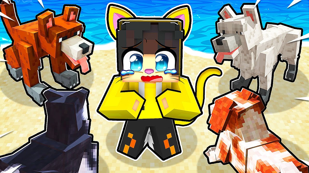 Minecraft'ta KEDİ OLDUM ve KÖPEKLERLE DOLU Sandalda Mahsur Kaldım! 🐱🚤