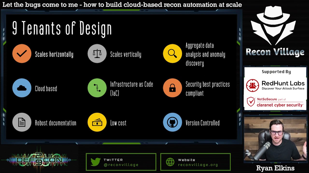 How to Build Cloud-Based Recon Automation at Scale - Ryan Elkins - Recon Village @DEFCON 29