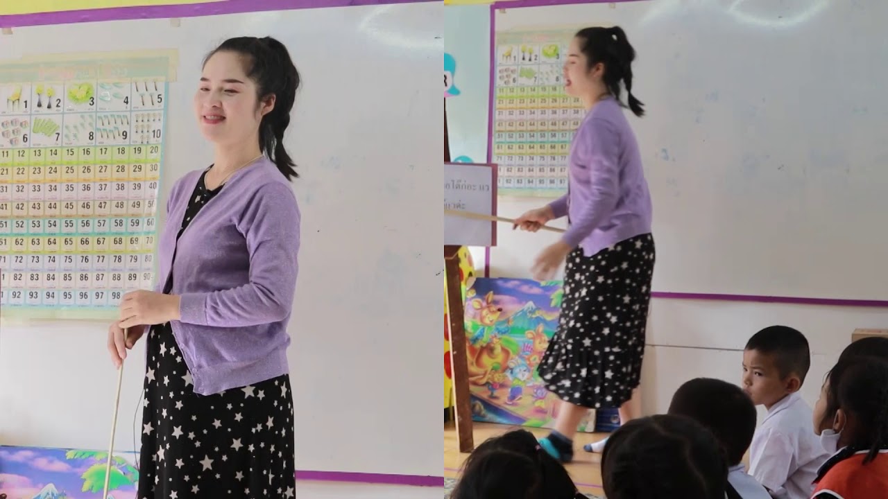 การสอนหนังสือเล่มใหญ่ ภาษากะเหรี่ยงสกอร์ อนุบาล 3