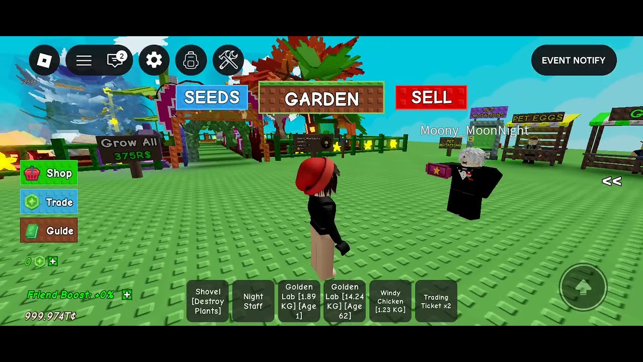Joguei grow a garden video completo❤️