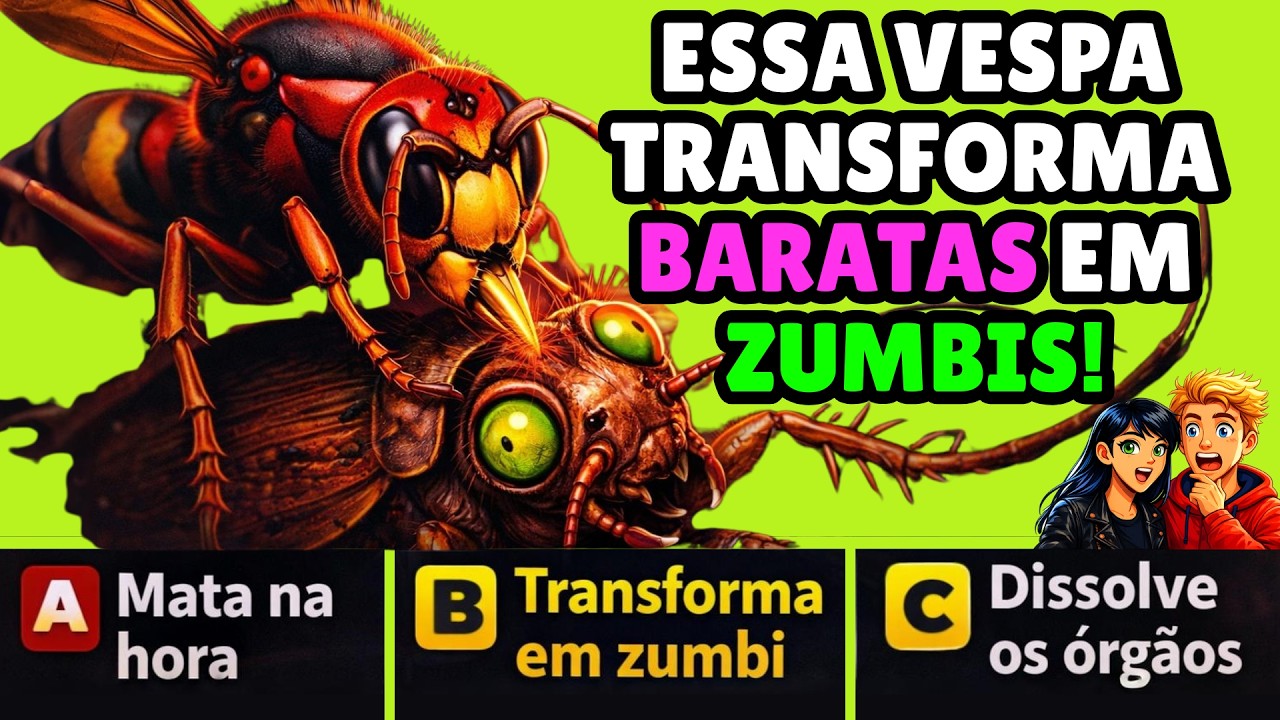 🔥ZUMBI: O que essa vespa faz é PERTURBADOR😳 #curiosidadeseducativas #quizdeconhecimento #aprendizado