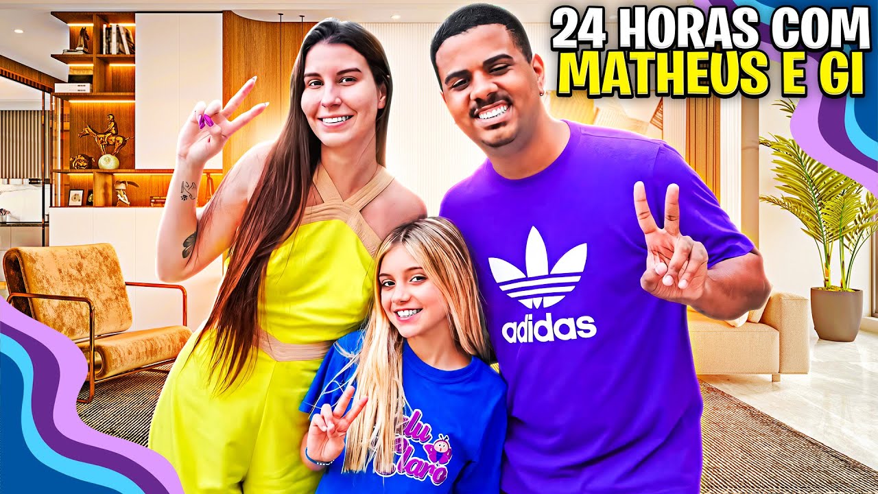 24 HORAS NA CASA DO MATHEUS & GI - DERRUBEI ELES NA PISCINA!!!!!