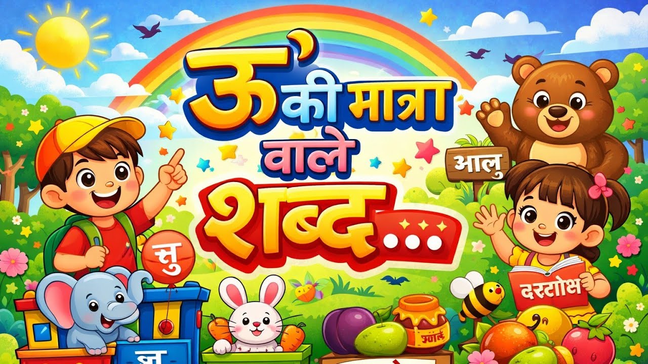 💥ऊ की मात्रा वाले शब्द |  बच्चों के लिए हिंदी🎉#shortsfeed #shorts #youtubeshorts #yt 