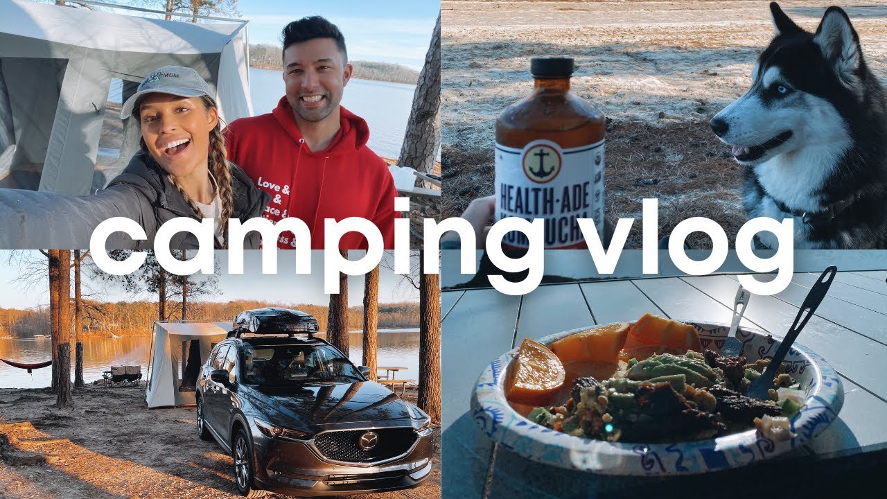 VLOG: Camp with us, Our Camping Setup, Kodiak Canvas Tent Review