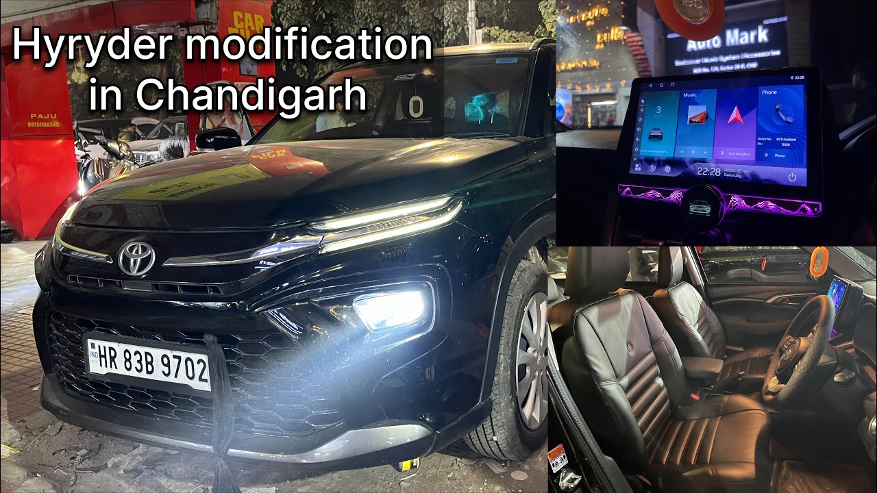 Toyota hyryder modification👌 | hyryder Anderoid player❤️ | car modification market in Chandigarh📍😀