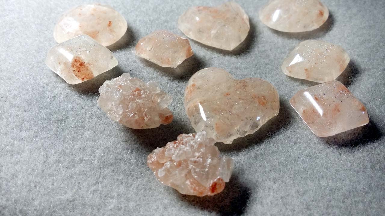 DIY - Cabochon simil-Quarzo Rosa druzy con sale rosa dell'Himalaya