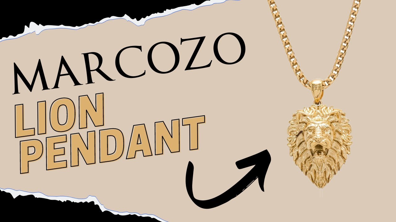 Close-Up Look at the Marcozo Lion Necklace - Detailed Design