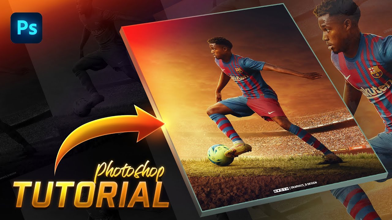 How to Create Professional Sports Poster Design | Ansu Fati | FC Barcelona | GD Design