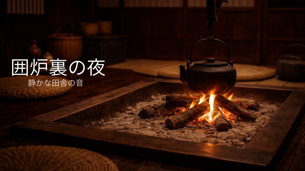 【焚き火の音】囲炉裏のある静かな夜｜睡眠・リラックス用