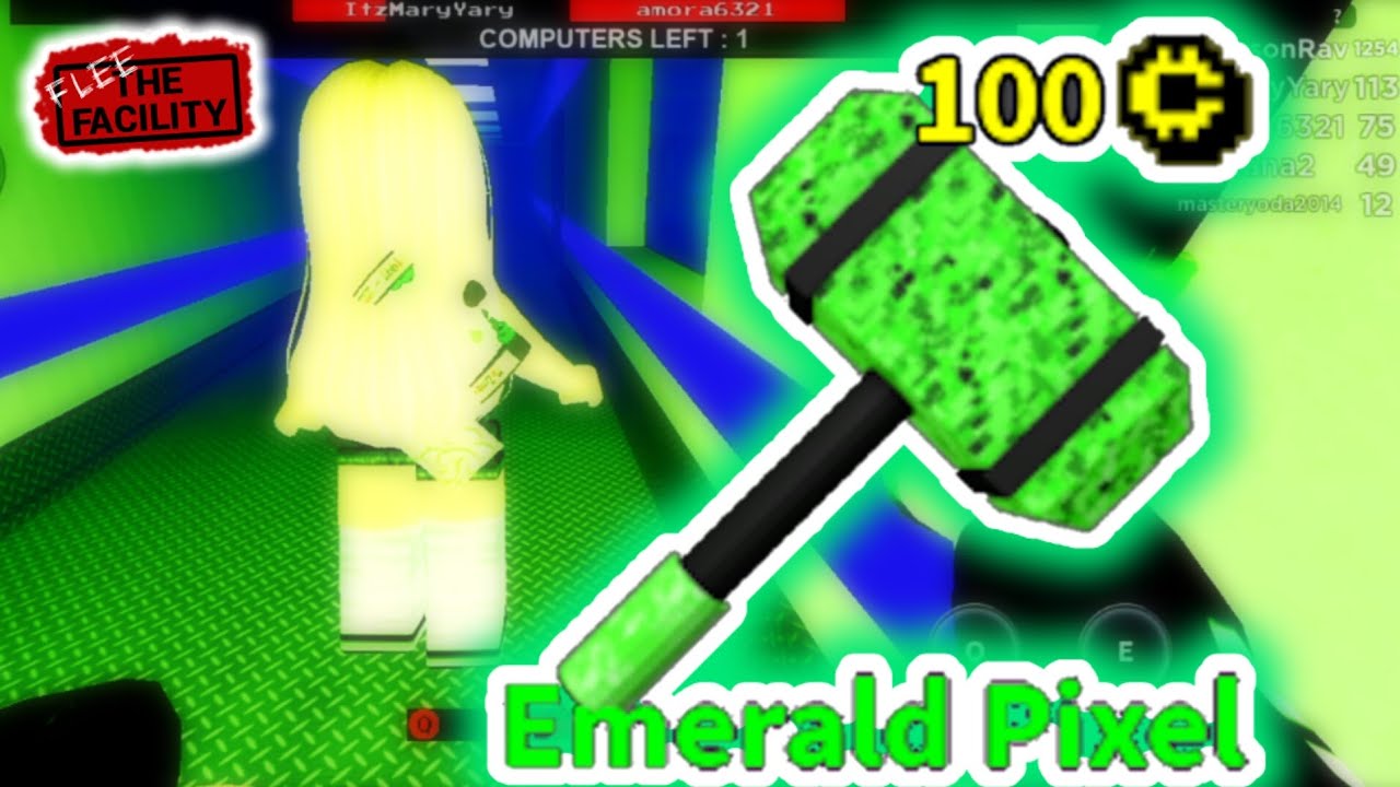 Testando a Marreta Esmerald Pixel! Flee The Facility - Roblox