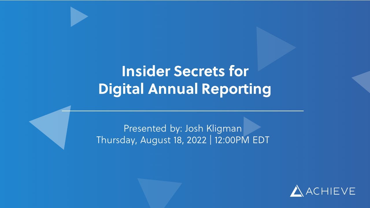 Insider Secrets for Digital Annual Reporting