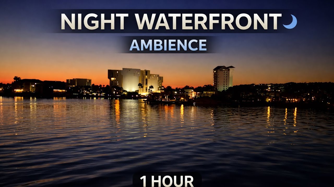 Night Waterfront Ambience in 432Hz • Stress Relief, Sleep & Focus