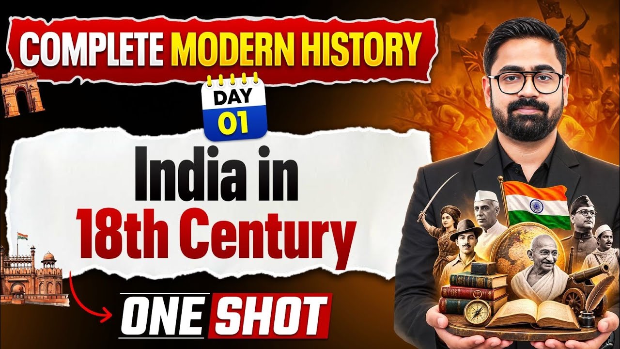 Complete Modern History - India in 18th Century : Decline of Mughals | Marathas | Free Series