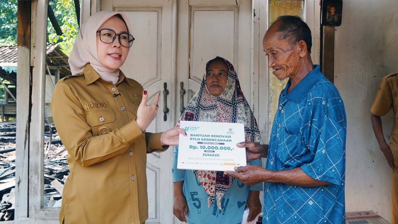 KORBAN KEBAKARAN RUMAH DESA BEJI, ANDONG TERIMA BANTUAN PEMERINTAH