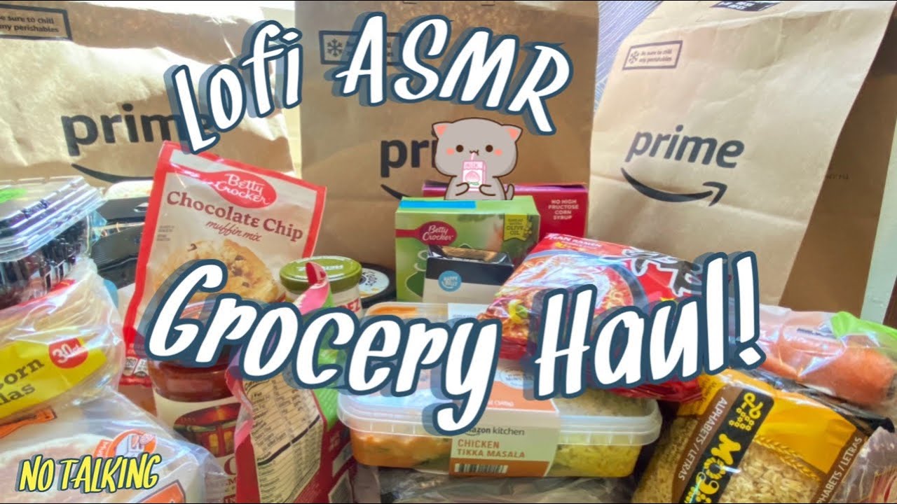 NO TALKING | Amazon Fresh ASMR Grocery Haul | lots of tracing. | Lofi ASMR