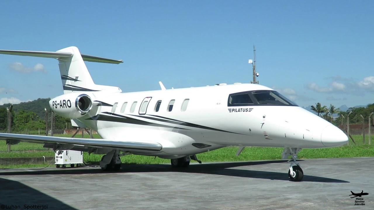 Novo Pilatus PC24 - (PS-ARO) - Acionamento/taxi e Decolagem em Joinville 28/01/2023