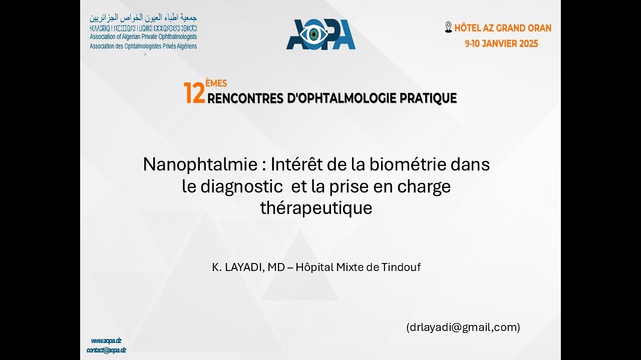Nanophtalmie : Intérêt de la biométrie dans le diagnostic  et la prise en charge thérapeutique