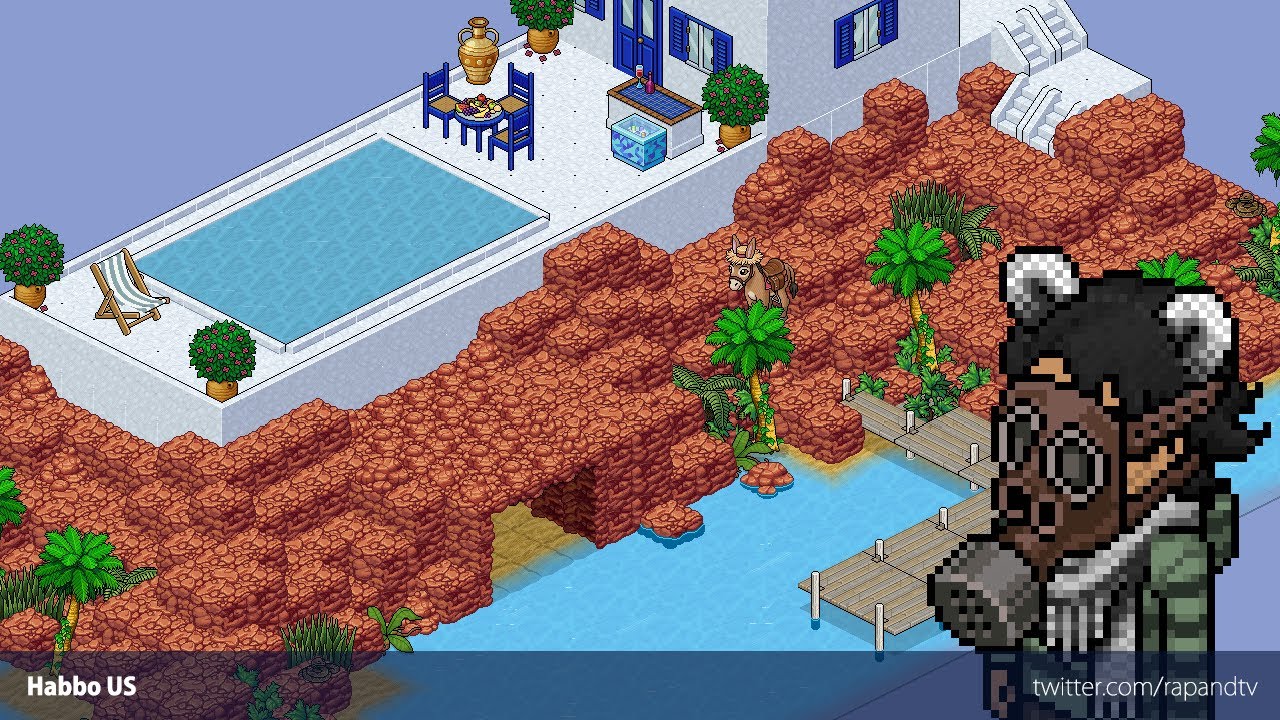 Habbo Speedbuild | Santorini's Mountain Mansion
