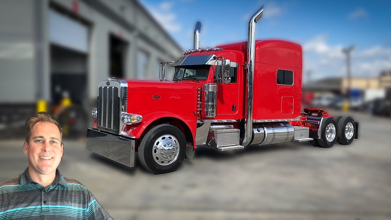 Peterbilt 389 Custom 2021 года цвета Viper Red с рамой, окрашенной в цвет Viper Red