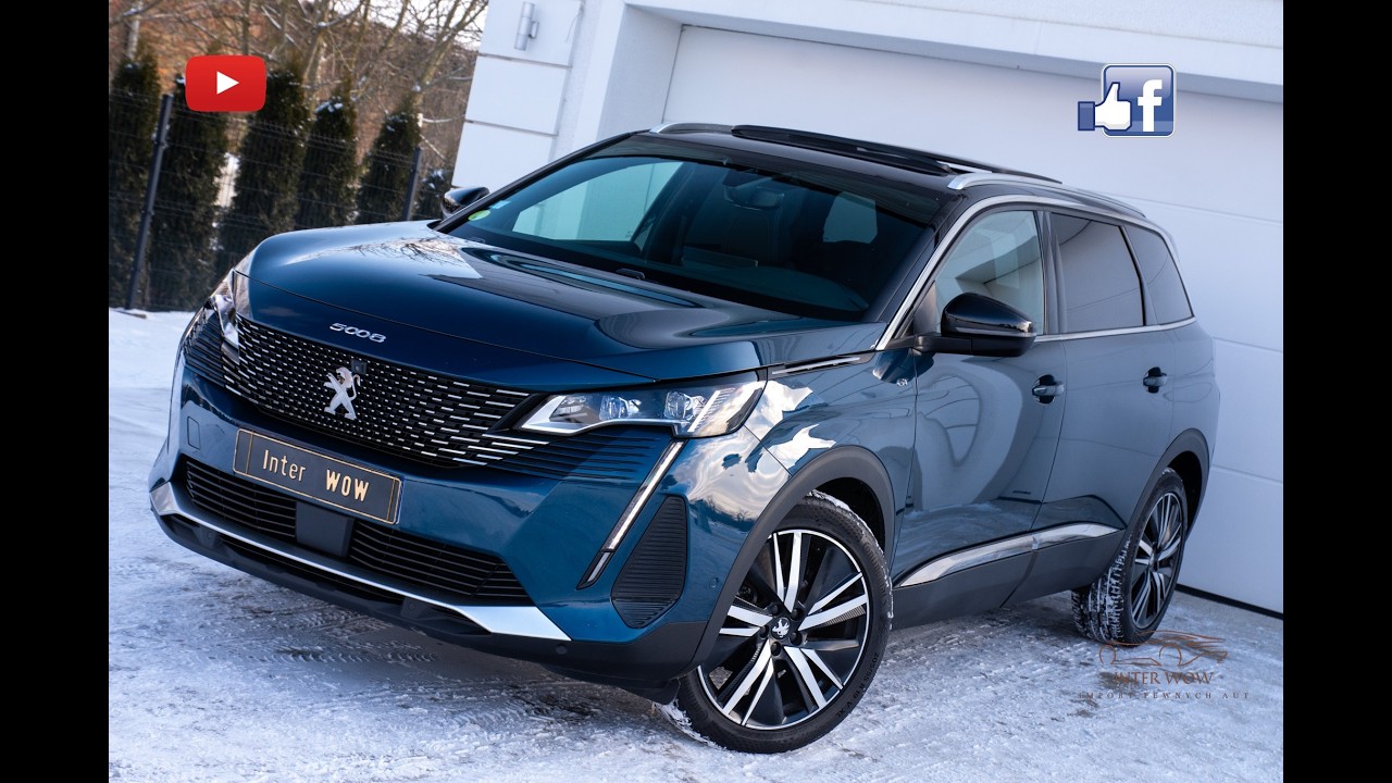 Peugeot 5008 2.0 HDI 180KM #GT #Czarna Podsufitka # Rolety MASAŻ LIFT 2022