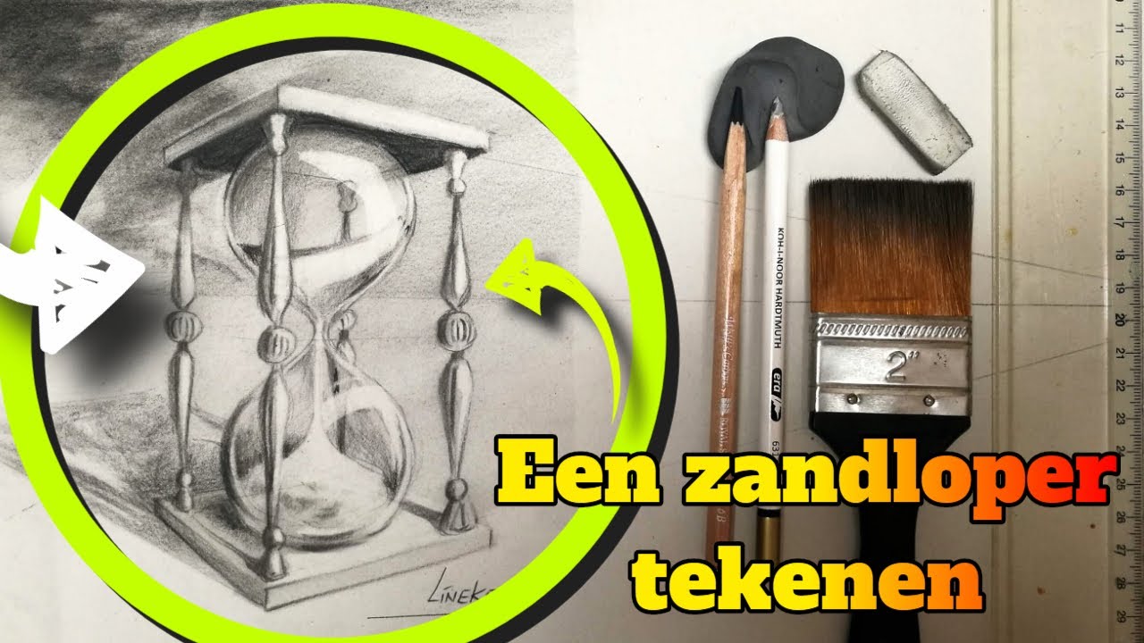 Perspectief tekenen - Hoe teken je een Zandloper met houtskool