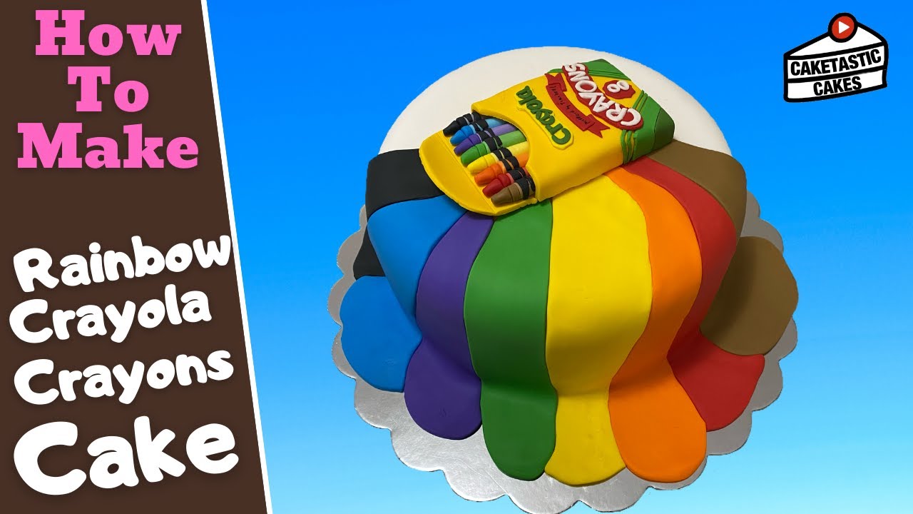 Rainbow Crayola Crayons Cake Tutorial Cake Decorating Video by Caketastic Cakes