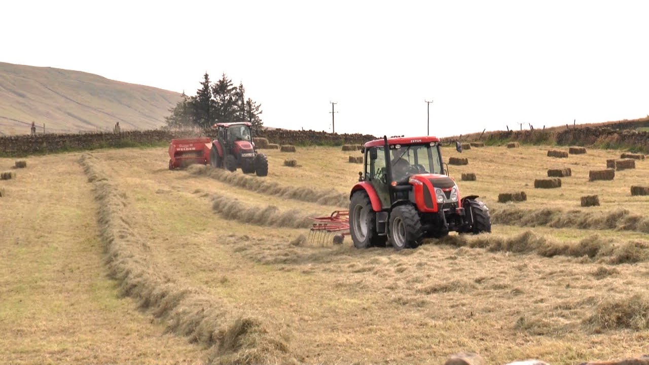 Traditional Haytime in the Yorkshire Dales, Hawes Case IH Welger hay baler 2024