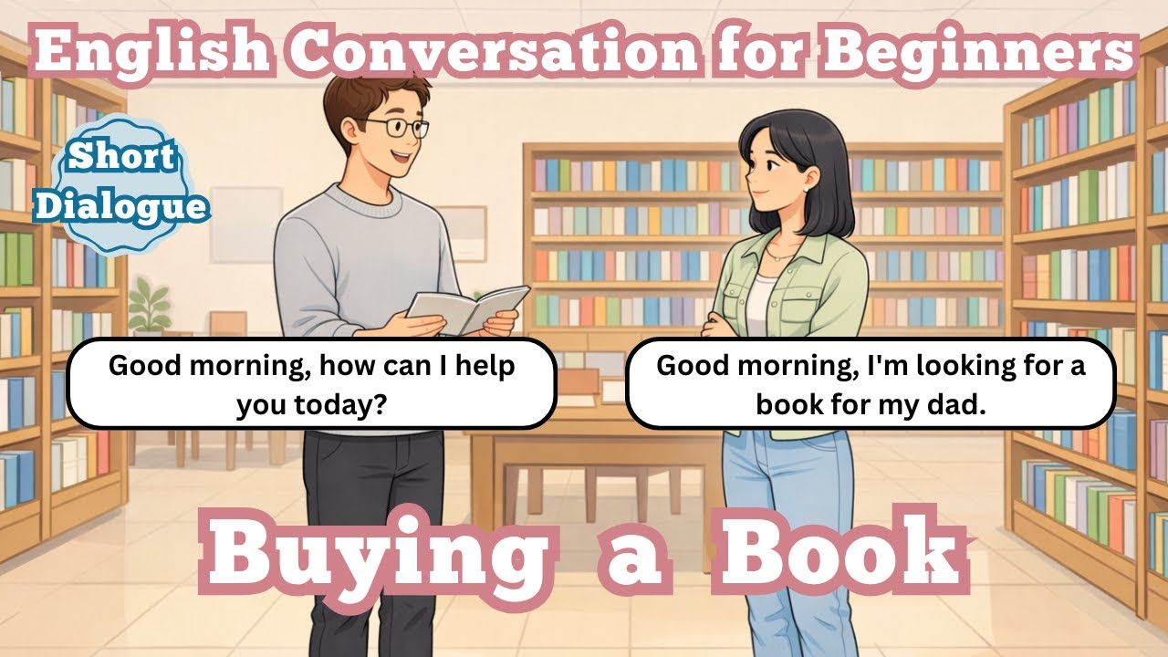 Buying a Book as a Gift | Easy English Conversation at a Bookstore | Beginner English Dialogue