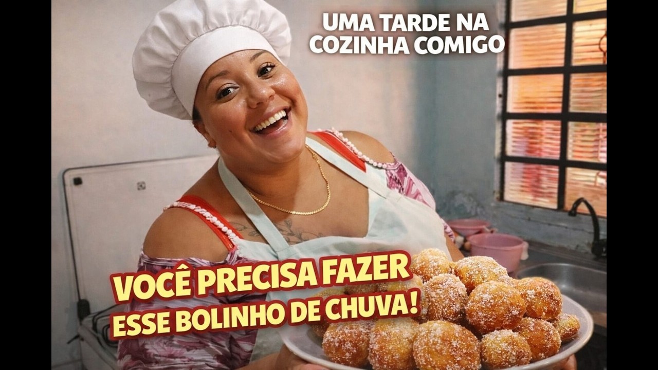 você precisa aprender essa receita deliciosa de bolinho de chuva