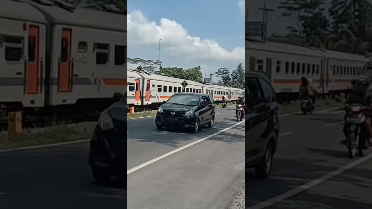 KA Matarmaja Melintas Di Seberang Jalan Raya #keretaapiindonesia #kamatarmaja #jalanrayatalun