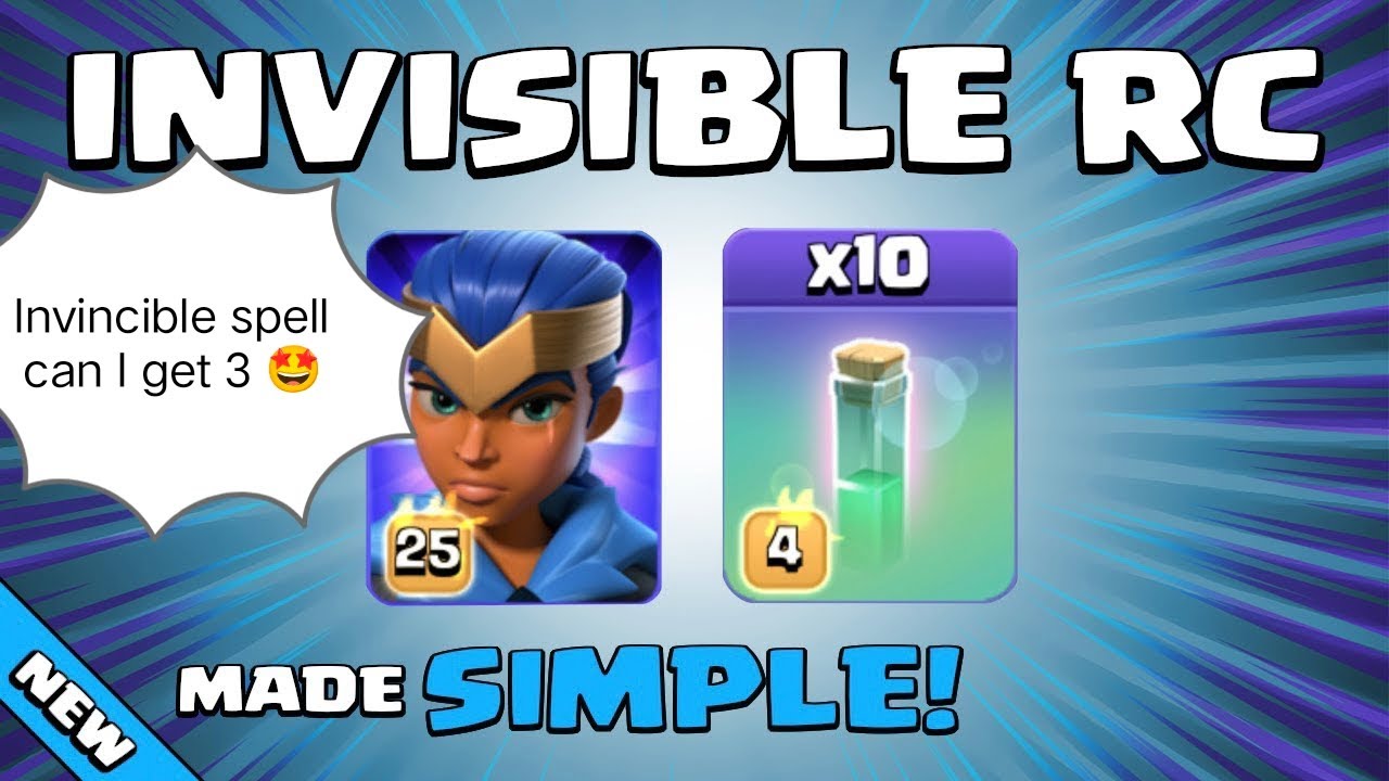 Clash of clans Attack using Invisible spell with Rc. #shorts 