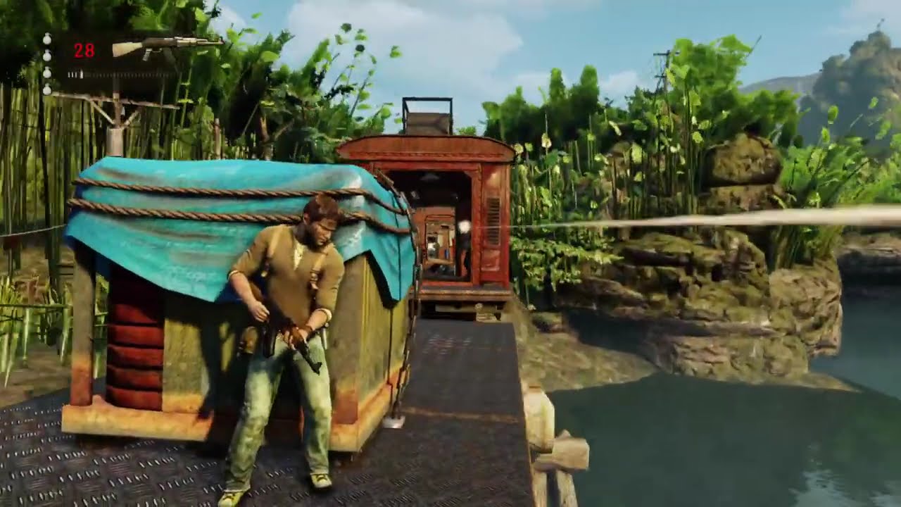 Going on a little train ride! Uncharted 2 part 4!