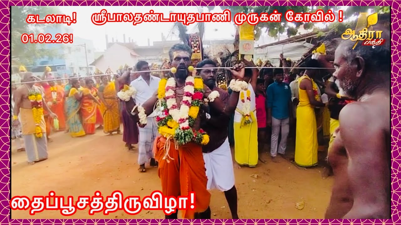 கடலாடி ஸ்ரீபாலதண்டாயுதபாணி முருகன் கோவில் தைப்பூச திருவிழா பாலதண்டாயுதபாணிக்கு  அபிஷேகம் அலங்காரம்!