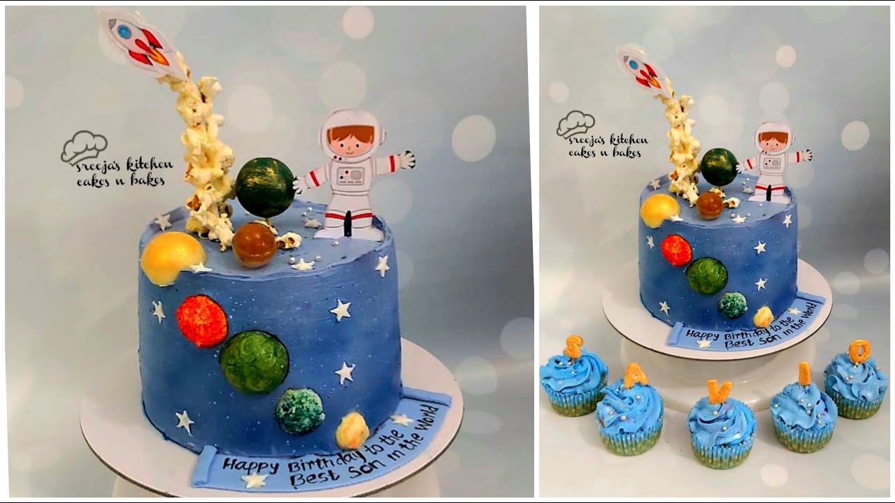 Space theme cake | Easy Illusion Cake | Solar System Cake | Astronaut Cake | Solar System Cake