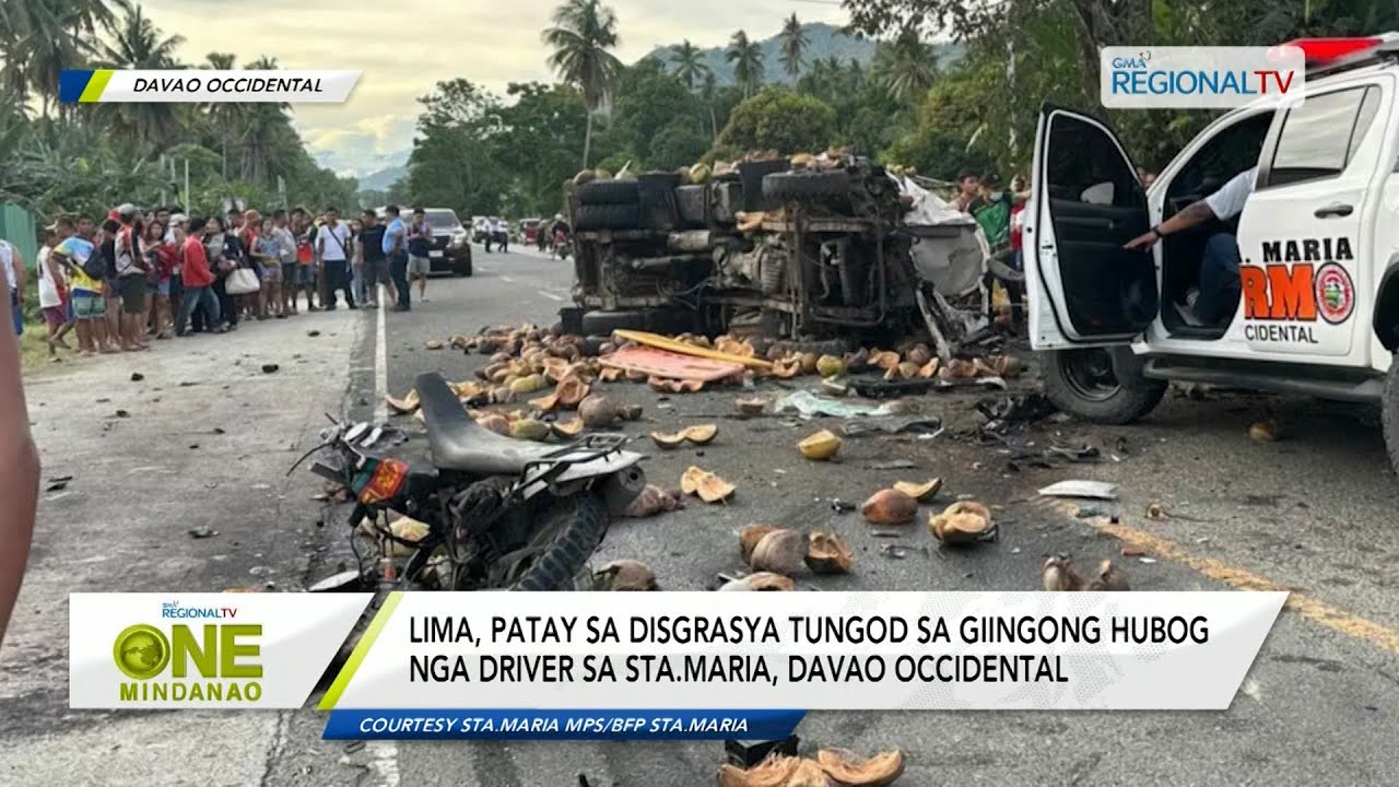 One Mindanao: Lima, patay sa disgrasya tungod sa hubog nga driver sa Davao Occidental