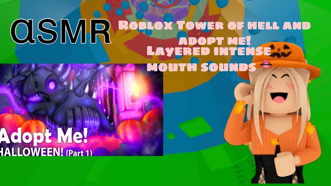 ASMR Roblox Tower of hell and adopt me!(Layered mouth sounds 👄 🤤)