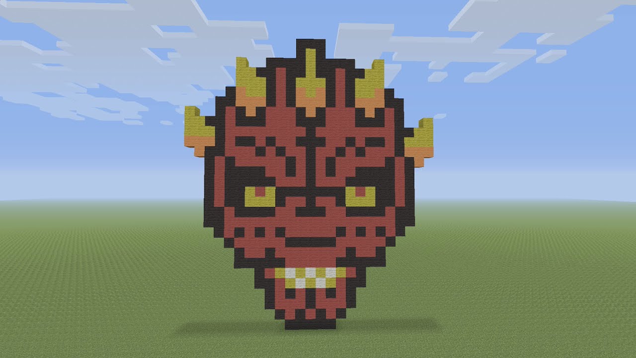 Minecraft Pixel Art -  Darth Maul Face From Star Wars