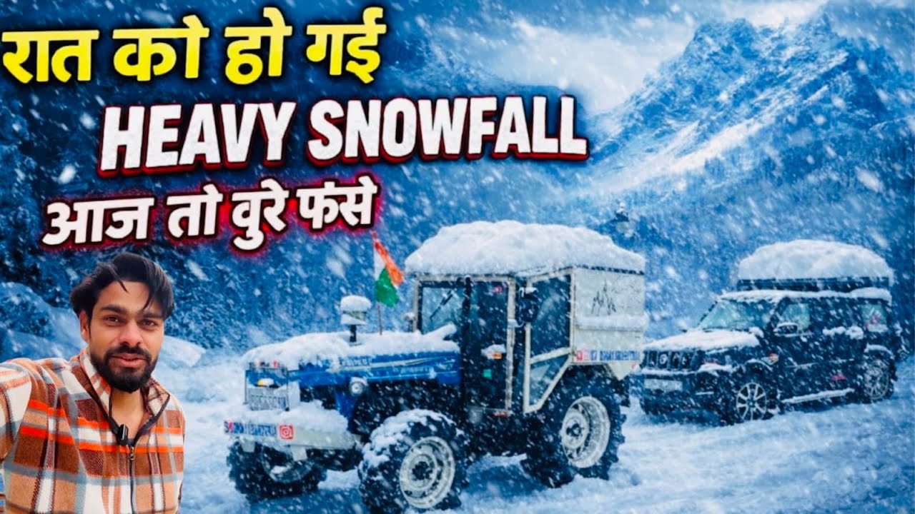 मनाली में आया बर्फीला तूफान | इतनी स्नोफॉल नहीं देखी |SOLO TRACTOR TRAVELLER ONLY ONE IN INDIA 