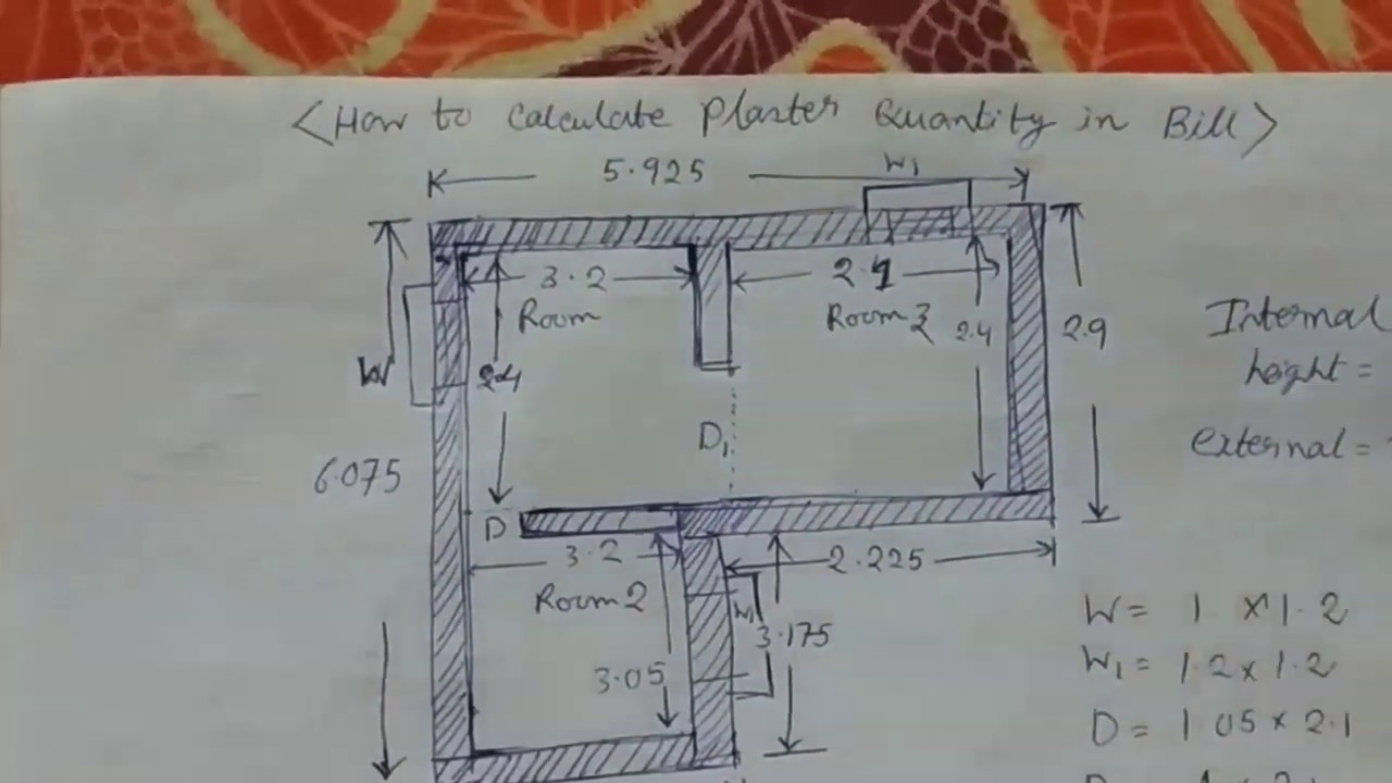 How to Calculate Plaster Quantity of Rooms from Any plan [Part 1]