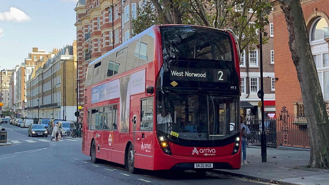 FRV. Arriva London Route 2. Marylebone - West Norwood. Enviro400 MMC Hybrid HT3 (SK20 BGE)