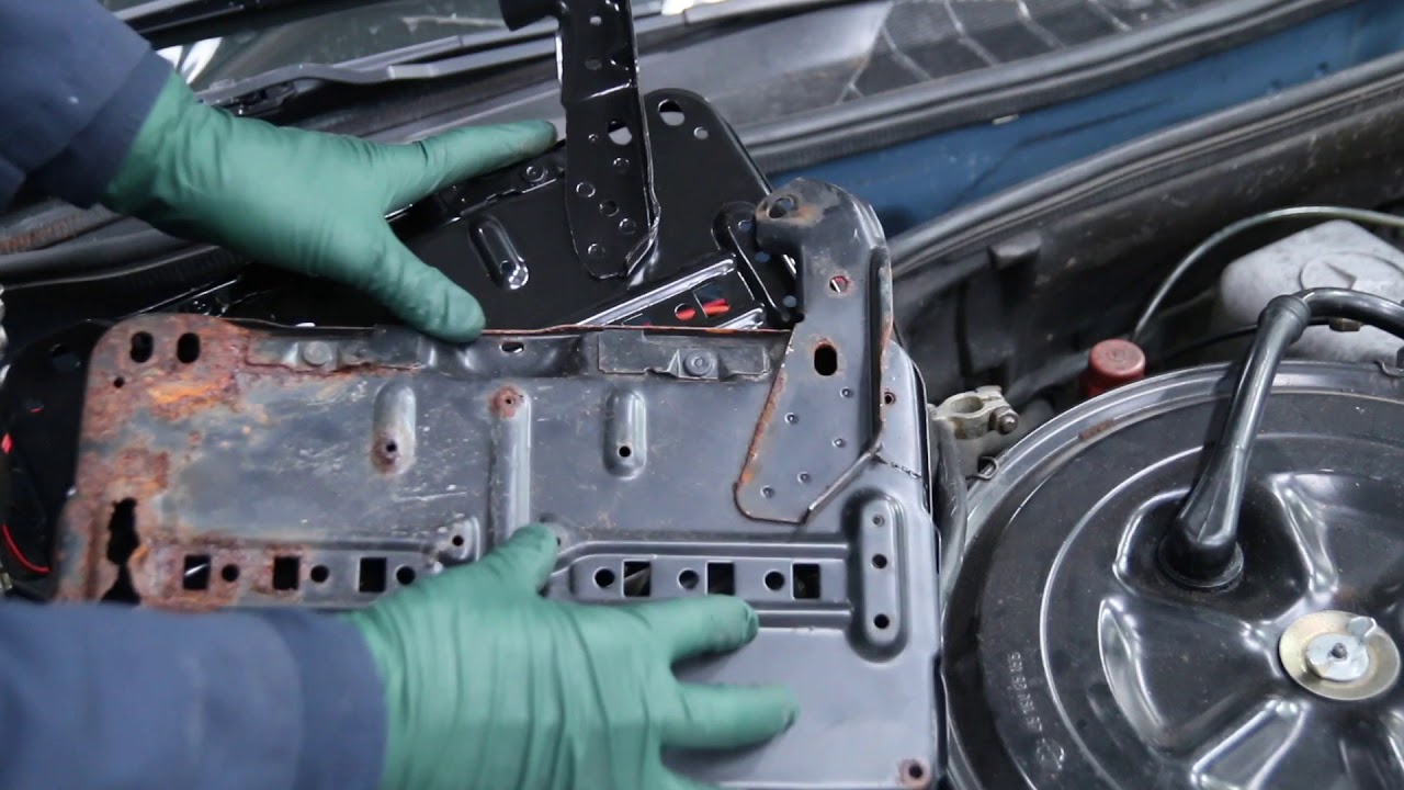 Modifying and Installing a W123 Battery Tray in a W126 Mercedes