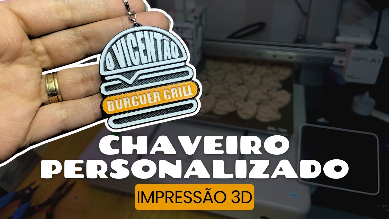 COMO CRIAR CHAVEIRO PERSONALIZADO NA IMPRESSORA 3D (SEM AMS) - Illustrator + FUSION360 #0005