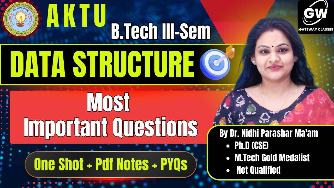 🎯 AKTU DS Most Important Questions | ✍️ By Dr. Nidhi Parashar Ma'am | 🎓 Gateway Classes