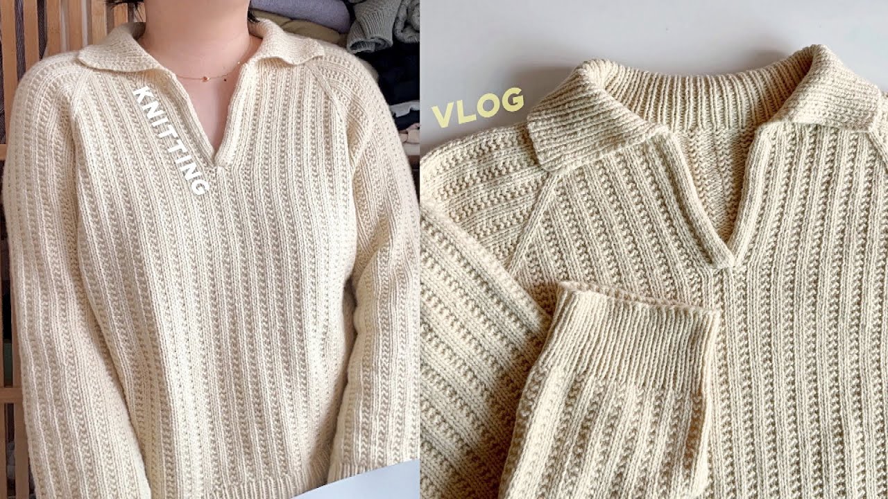 🍋🍃이제 진짜 봄이다..! 움브리아 카라셔츠 뜨개 브이로그Knitting Vlog/쿠키더니터Cookie the Knitter/Umbria Collar Shirt/라라뜨개