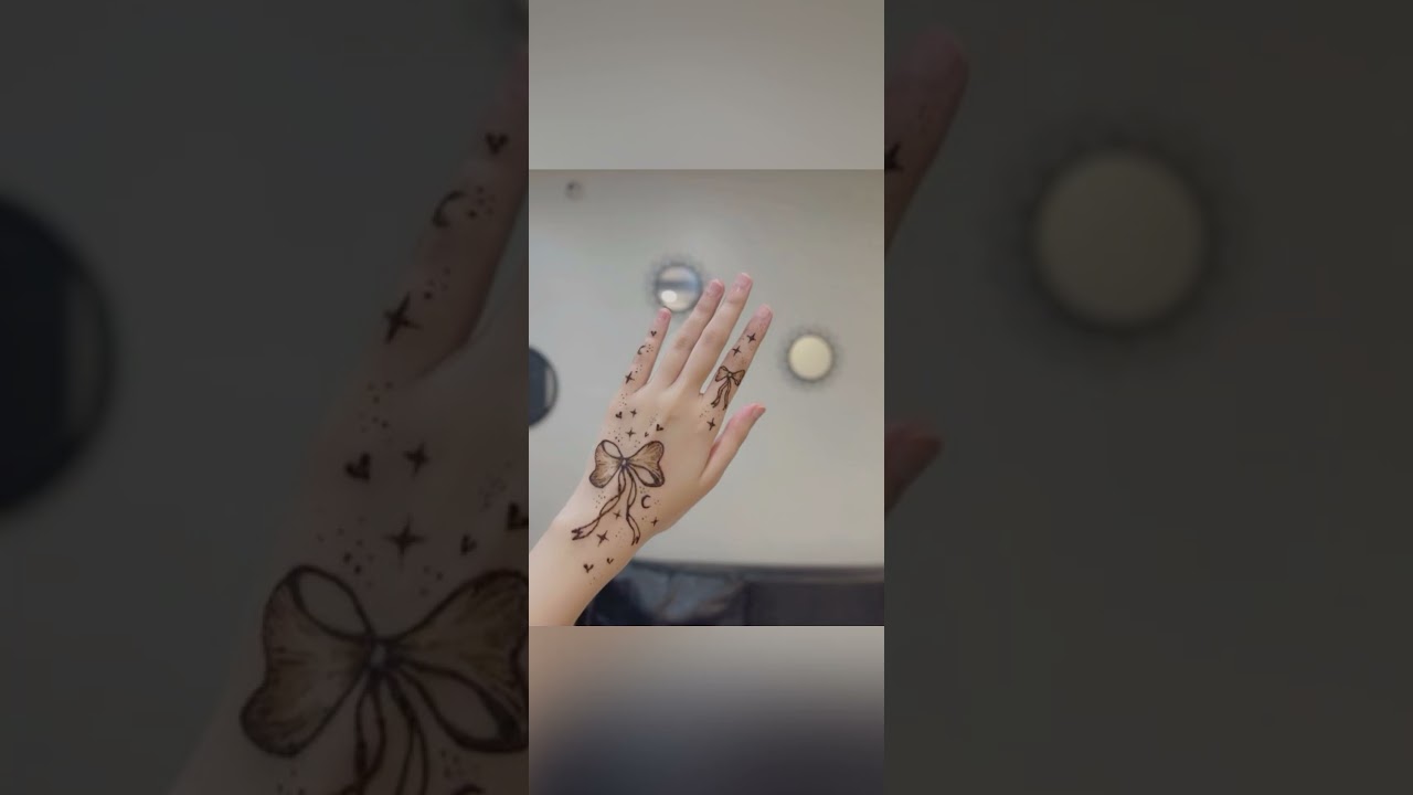 Cutest Bow Mehendi Designs Ideas.😊💝💫 Magic_peach_12.💗 #ideas #mehendi #bow #cute #beautiful #shorts