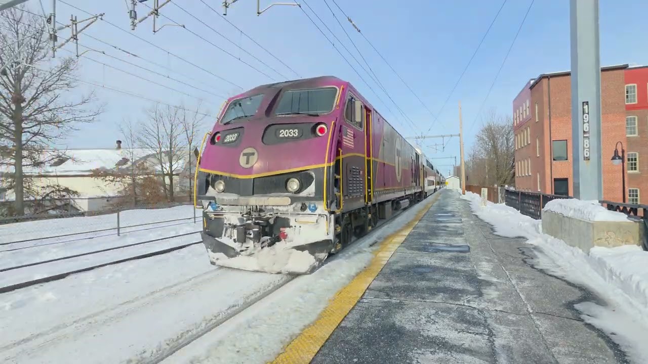 Snowy Trains Through Attleboro,MA