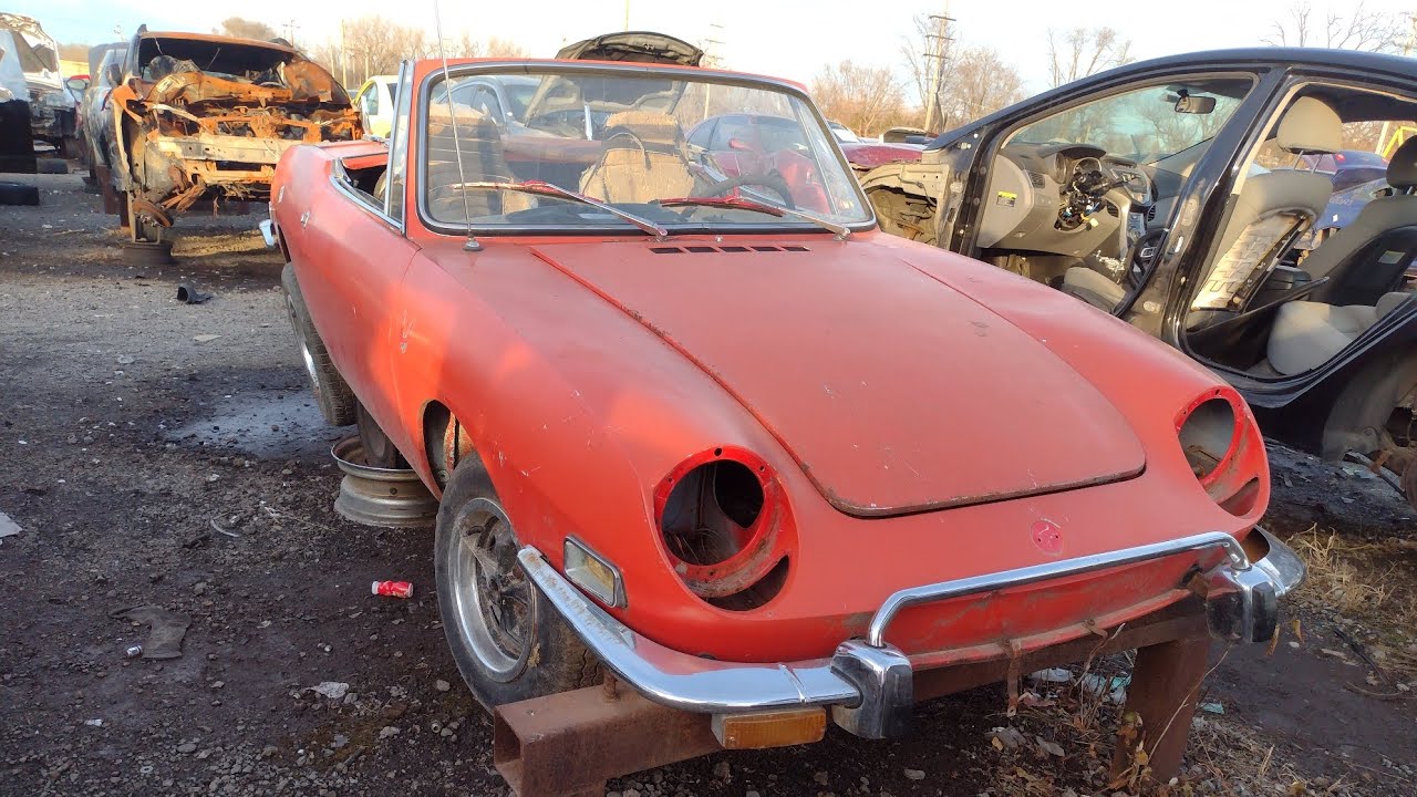 1973 Fiat 850 sport spider junkyard find 100 CID 4 Cylinder engine 1.6L